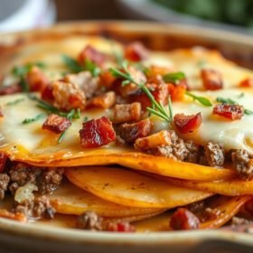 Cheesy Beef and Bacon Scalloped Potatoes