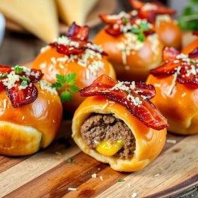 Garlic Parmesan Bacon Cheeseburger Bombs Recipe
