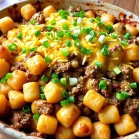 Cheesy Tater Tot Meatloaf Casserole Recipe | Easy Dinner