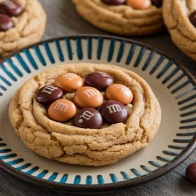 Peanut Butter Cookies with Peanut Butter M&Ms Recipe