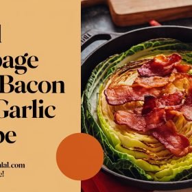 Comforting fried cabbage with bacon and garlic recipe served as a hearty side dish.
