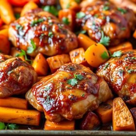 Chili and Brown Sugar Spice Rub Chicken And Sweet Potatoes