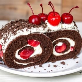 Heavenly Black Forest Roll Cake Recipe