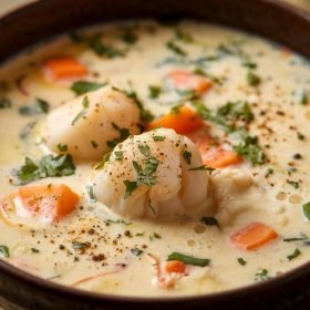 Creamy Olive Garden chicken gnocchi soup garnished with fresh parsley in a white bowl.